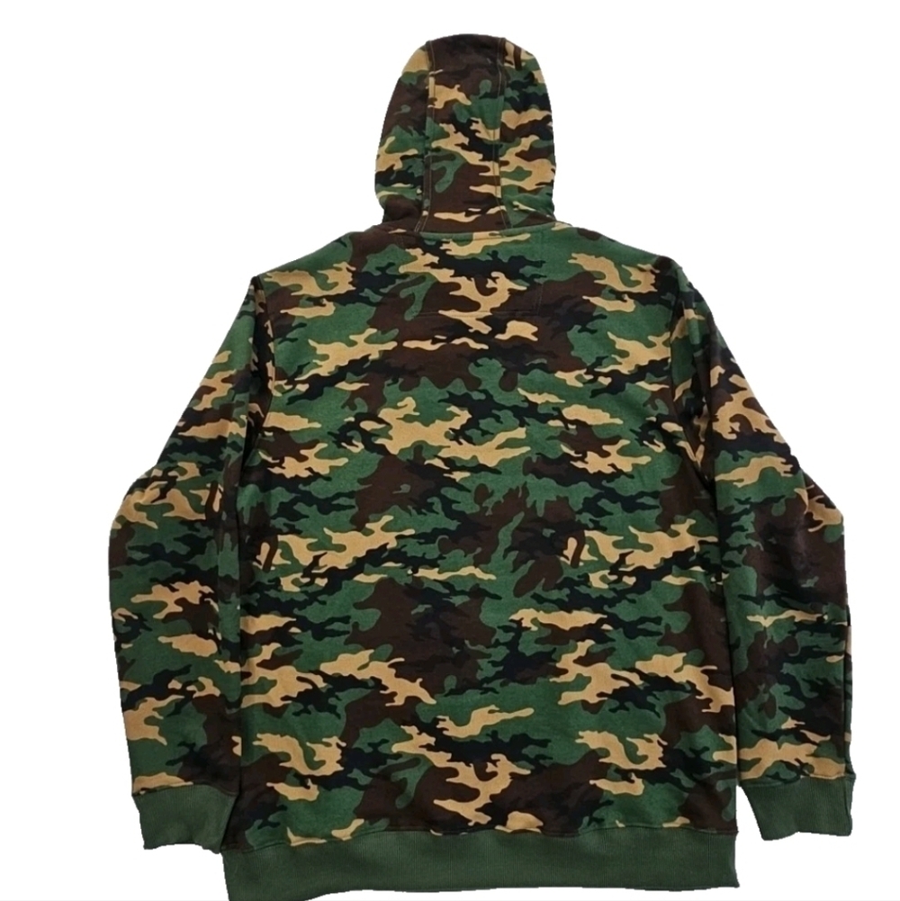 John Deere Men’s Camo Pullover Hoodie Green Brown Sz S NWT - Picture 2 of 5